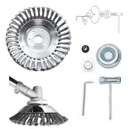 Walmart Jahy2Tech 8 inch Steel Wire Wheel Brush Cutter Weed Eater Trimmer Head with Adapter Kit offer