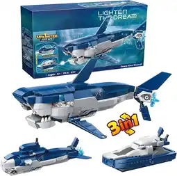 Walmart NAYIHOOP Shark Boat Building Sets Animals for Boys Girls Not Compatible with Lego offer