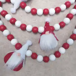 Walmart Holiday Time Red & White Gnome Beaded Garland, 6' offer