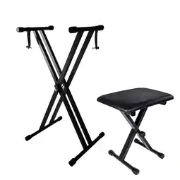 Walmart stusgo keyboard stand and bench, Adjustable and Portable Digital Piano Stand with Locking Chain offer