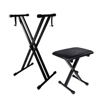 Walmart stusgo keyboard stand and bench, Adjustable and Portable Digital Piano Stand with Locking Chain offer