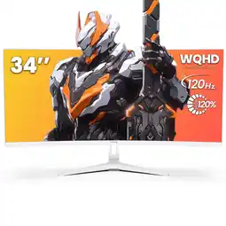 Walmart Suevery 34 inch Ultrawide Curved Monitor, 120Hz/(3440x1440P) WQHD, 1500R, Free-sync, DP/HDMI White offer