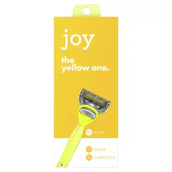Walmart Joy Razor Handle and 2 Blade Refill Cartridges, Yellow offer