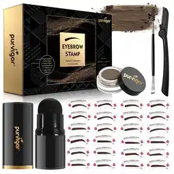 Walmart Purvigor Professional Eyebrow Stencil Kit Dark Brown Natural Waterproof Brow Stamp offer