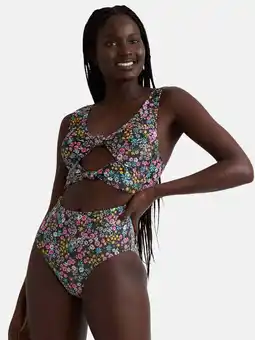 Walmart Celebrity Pink Women’s Lurex Cut Out One Piece Swimsuit, Sizes XS-XXL offer