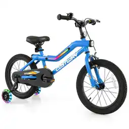 Walmart Costway 16 LED Lighted Kids Bike with Adjustable Seat Coaster Brake Training Wheels Blue offer
