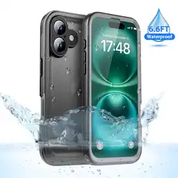 Walmart SPORTLINK Waterproof Case for iPhone 16 Screen Shockproof Heavy Duty Protective Cover 6.1 inch Black offer