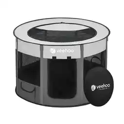 Walmart Veehoo Dog Playpen, Foldable Portable Pet Cat Crate Cage Dog Kennel with Carring Case, Medium, Brown offer