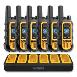 Walmart DEWALT DXFRS300 1 Watt Heavy Duty Walkie Talkies 6 Pack w/ Gang Charger offer