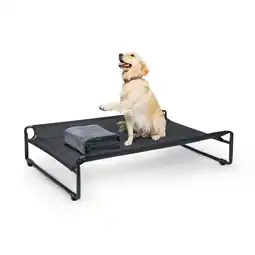 Walmart Veehoo Elevated Dog Bed with Dog Blanket, Outdoor Guardrail Raised Pet Cot, Large, Black offer