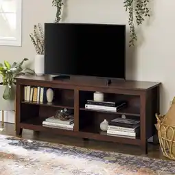 Walmart Walker Edison Open Storage TV Stand for TVs up to 65, Traditional Brown offer