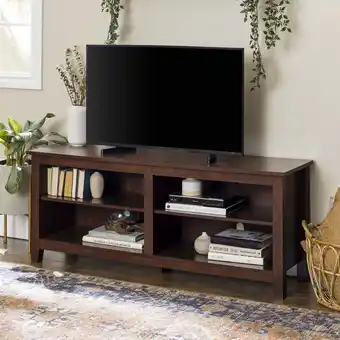 Walmart Walker Edison Open Storage TV Stand for TVs up to 65, Traditional Brown offer
