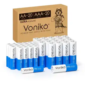 Walmart Voniko 1.5V AA and AAA Alkaline Batteries 40 Pack Combo Pack-20 Count Each offer
