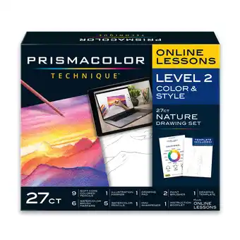 Walmart PRISMACOLOR TECHNIQUE Sunset Drawing Art Set, Digital Lessons, Level 2 offer
