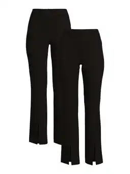 Walmart Time and Tru Women's Flare Ponte Pants, 2-Pack, 30 Inseam for Regular, Sizes XS-XXL offer