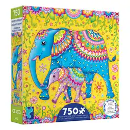 Walmart Ceaco - Groovy Animals - Elephants - 750 Piece Interlocking Jigsaw Puzzle offer
