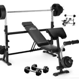 Walmart Flybird Standard Weight Bench with Preacher Curl, Leg Developer, Chest & Shoulder Rack offer