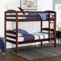 Walmart Walker Edison Transitional Wood Twin-Over-Twin Bunk Bed Frame, Espresso offer