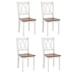 Walmart Gymax Dining Chairs Set of 4 Wood Farmhouse Dining Room Side Chairs for Home Kitchen offer