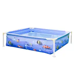 Walmart Honeydrill 48 x 48 x 13 Frame Above Ground Kiddle Pool Outdoor Square Fish Pattern Pool offer