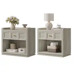 Walmart SICOTAS 26 Night Stand Set of 2 ,Nightstands with Drawer, Tall Bedside Table with Storage offer