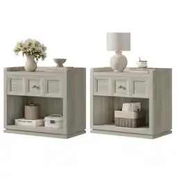 Walmart SICOTAS 26 Night Stand Set of 2 ,Nightstands with Drawer, Tall Bedside Table with Storage offer