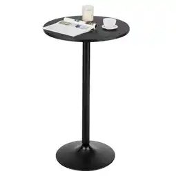 Walmart Gymax 24 Round Pub Table Bistro Bar Height Cocktail Table W/Metal Base Indoor Black offer