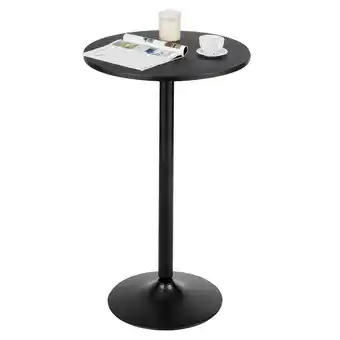 Walmart Gymax 24 Round Pub Table Bistro Bar Height Cocktail Table W/Metal Base Indoor Black offer