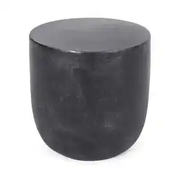 Walmart GDF Studio Akin Outdoor Lightweight Concrete Side Table, Matte Black offer