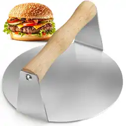 Walmart LotFancy Burger Press, 6 Stainless Steel Burger Smasher for Griddle, Bbq, Cookouts, Round offer