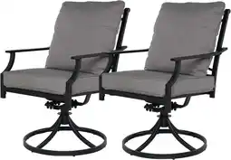 Walmart Grand Patio Outdoor Patio Dining Set for 2, 2 Swivel Dining Chairs with Gray Olefin Cushions offer