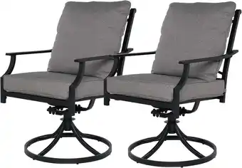Walmart Grand Patio Outdoor Patio Dining Set for 2, 2 Swivel Dining Chairs with Gray Olefin Cushions offer