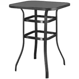 Walmart Topeakmart Patio Bar Height Tall Bistro Table with Tempered Glass Tabletop, Black offer
