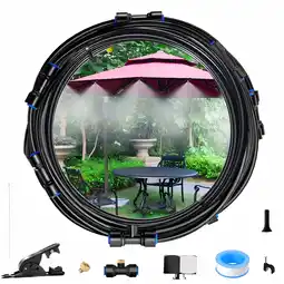 Walmart Misting Cooling System, 66ft Misters System with Adjustable Flow Nozzles for Outdoor & Greenhouse offer