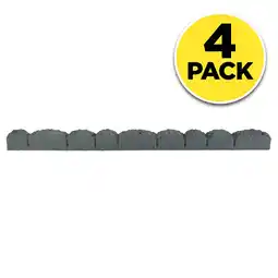 Walmart Rubberific Landscape Edging, 4' Gray Cobblestone Rubber Flower Garden Edging Border (4 Pack) offer