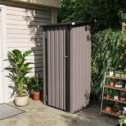 Walmart Sunmthink 3'x3' Small Metal Storage Shed, Storage with Lockable Doors, Garden Shed Tool Shed, Brown offer