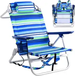 Walmart BOSSIN Backpack Beach Chairs for Adults,Portable Folding Camping Chair with Cup Holder & Towel Rack offer