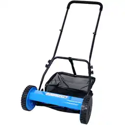 Walmart Ktaxon 14-Inch 5-Blade Push Reel Lawn Mower with Grass Catcher, Blue offer