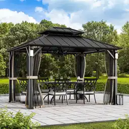 Walmart Modern Shade 10'x12' Hard Top Gazebo W/ Solar LED light offer