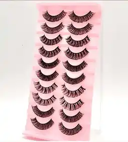 Walmart HBZGTLAD Long Faux False Eyelashes, Black, 10 Piece Mix offer