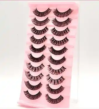 Walmart HBZGTLAD Long Faux False Eyelashes, Black, 10 Piece Mix offer