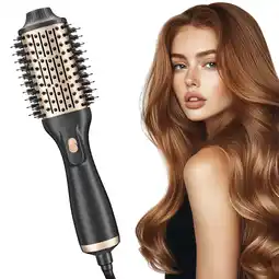 Walmart WANALIT Hair Dryer Brush,4 in 1 Oval Ceramic Blow Dryer Brus,Fast Drying for All Hair Types,Black offer