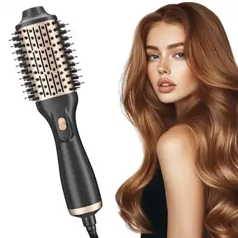 Walmart WANALIT Hair Dryer Brush,4 in 1 Oval Ceramic Blow Dryer Brus,Fast Drying for All Hair Types,Black offer