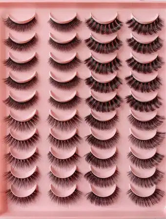 Walmart HBZGTLAD 20 Pairs Fluffy Soft Curl Lash Mix Style False Eyelashes Extension offer