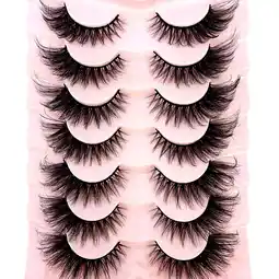 Walmart HBZGTLAD 7 Pairs False Eyelashes Cross Curl Lashes offer