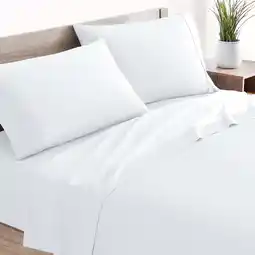 Walmart Mellanni 4 Piece 100% Cotton Bed Sheet Set, 400 Thread Count, Deep Pocket, King - White offer