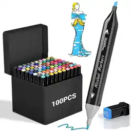 Walmart SFBOSF Alcohol Markers for coloring, 100 Colors Art Supplies for Adults Coloring Painting, Sketching offer
