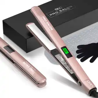 Walmart DAN Long Barrel 1 Inch Professional Aluminum Ionic Flat Iron Hair Straightener, Pink offer