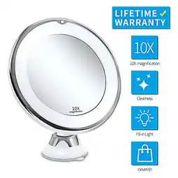Walmart Simperf 10x Magnifying Lighted Makeup Mirror with 360° Rotation Touch Sensor Control,Suction Cup offer