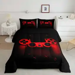 Walmart Erosebridal Classic 2-Piece Gamepad Black Red Comforter Bedding Sets, Twin offer